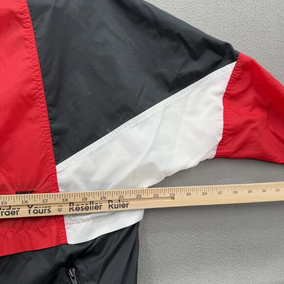 Nike Jacket Mens Small Red Black White Colorblock Windbreaker Full Zip Swoosh - Picture 6 of 10